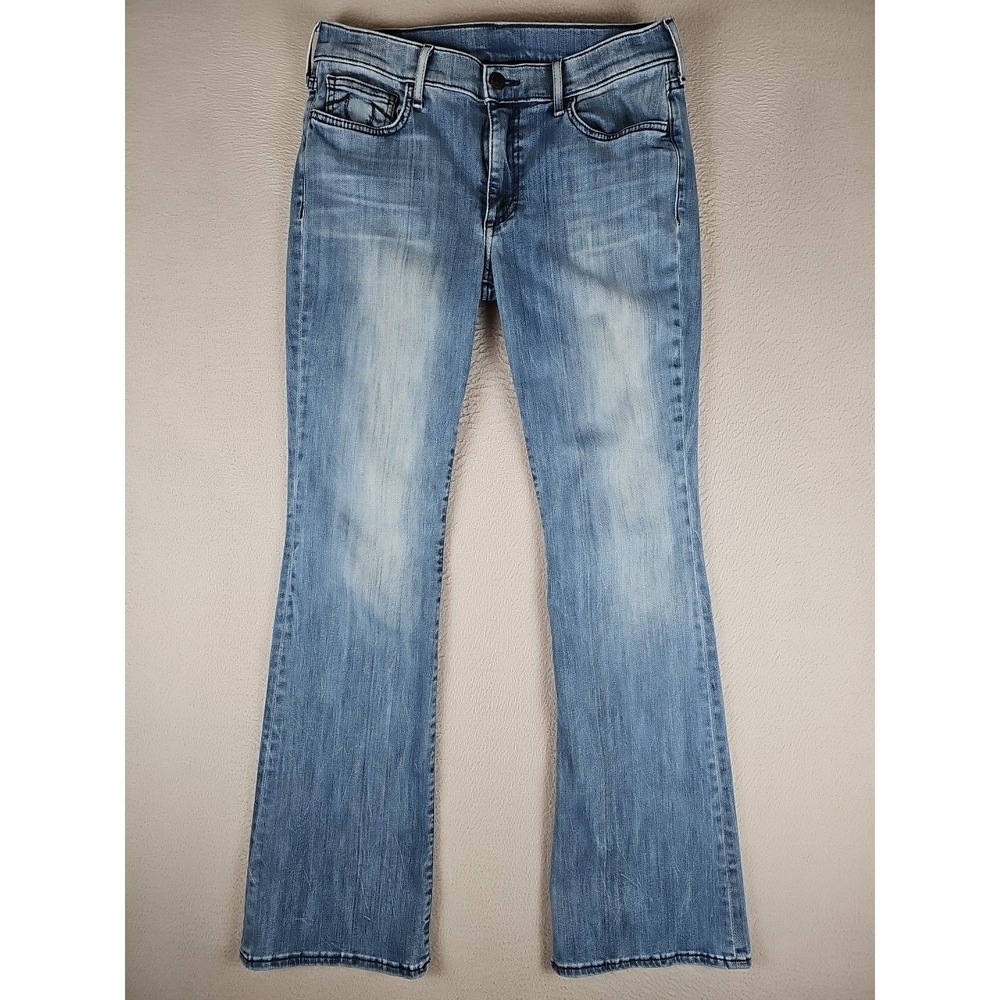 True Religion Becca Mid Rise Boot Cut Jeans Size 30x30 Blue Stretch Denim USA